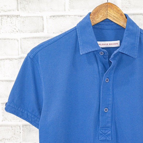 ORLEBAR BROWN  Short Sleeve Polo Shirt in Blue Cotton Men'sSize Small - Picture 4 of 9
